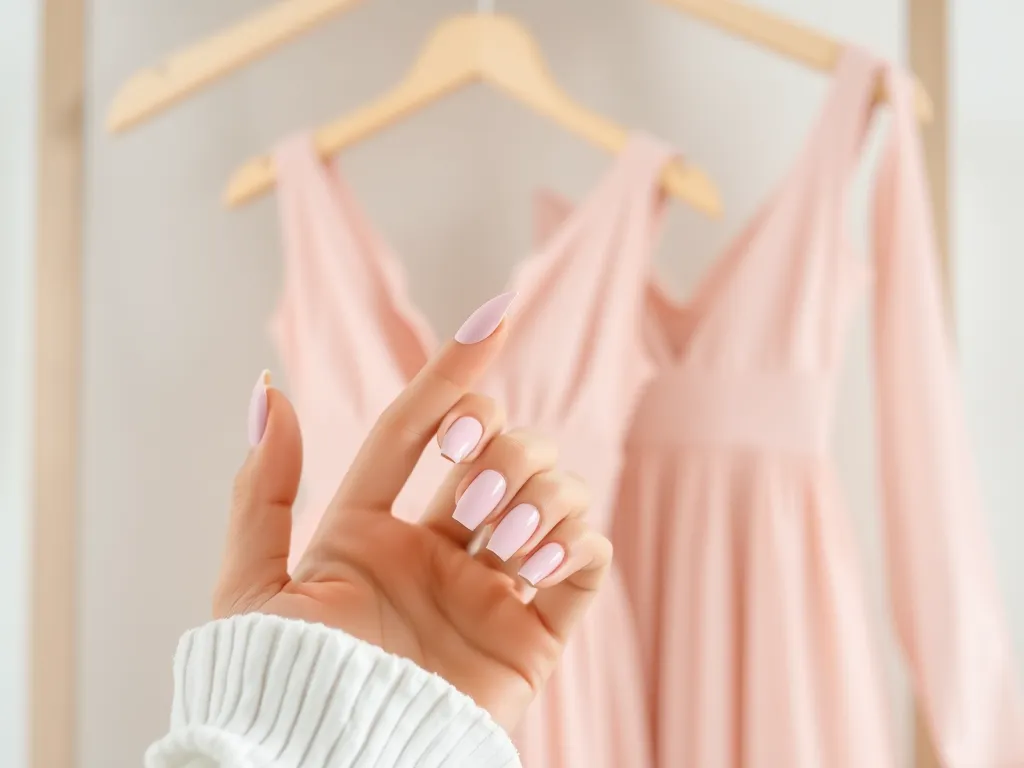 Jakie paznokcie do pudrowej sukienki?